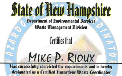 NHDES Hazardous Waste Coordinator Certification
